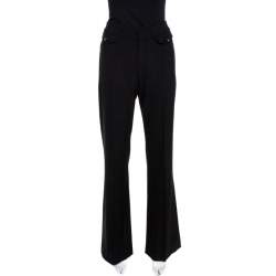Chloé Black Stretch Wool Flared Trousers M