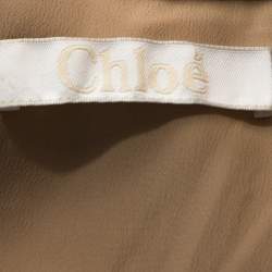 Pre Owned Chloé Black Floral Motif Jacquard Button Front Blouse M