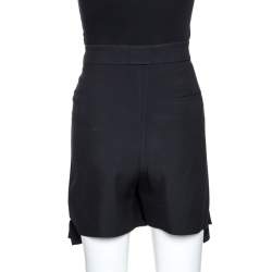 Pre Owned Chloé Black High Waist Tie Detail Cady Shorts L