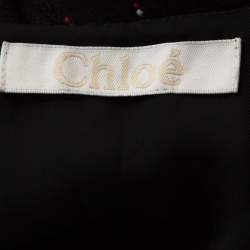 Chloé Black Dot Motif Jacquard Wide Leg Jumpsuit M
