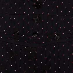Chloé Black Dot Motif Jacquard Wide Leg Jumpsuit M