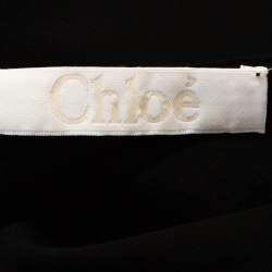 Pre Owned Chloe Black Silk Lace Paneled Long Sleeve Blouse L