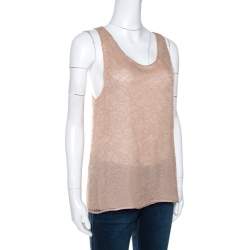 Chloe Beige Lace Sleeveless Top M