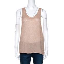 Chloe Beige Lace Sleeveless Top M