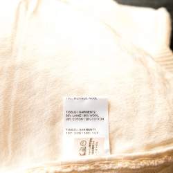 Chloe Naturel Wool Knit Lace Paneled Button Front Cardigan M