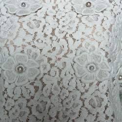 Pre Owned Chloe Vert D Eau Floral Lace Appliqued & Bead Embellished Blouse M