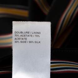 Chloe Multicolor Silk Rough Striped Cropped Trousers M