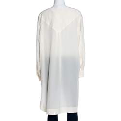 Pre Owned Chloe Cream Silk Long Sleeve Tunic M