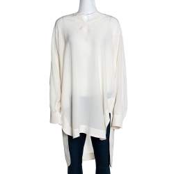 Pre Owned Chloe Cream Silk Long Sleeve Tunic M