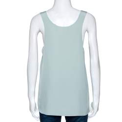 Chloe Pale Blue Silk Scoop Neck Sleeveless Top M