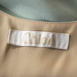 Chloe Pale Blue Silk Scoop Neck Sleeveless Top M