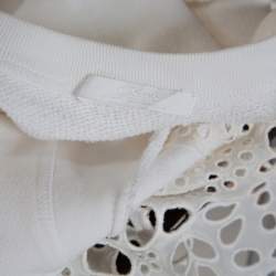 Pre Owned Chloe White Cotton Lace Trim Sleeveless Top S