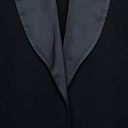Pre Owned Chloe Black Crepe Shawl Lapel Open Front Blazer M
