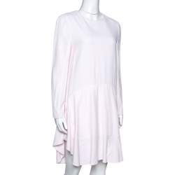 Pre Owned Chloe Pink Mist Crepe Flared Flounce Dress M