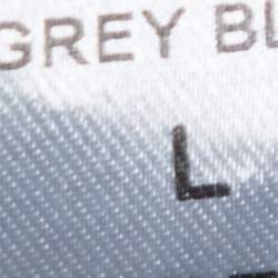 Pre Owned Chloe Powder Blue Purl Knit Wool and Silk Sweatshirt L