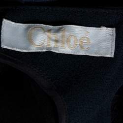 Chloe Navy Blue Cutout Lace Overlay Sleeveless Dress S