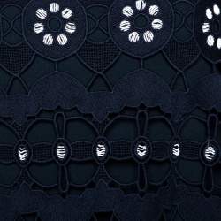 Chloe Navy Blue Cutout Lace Overlay Sleeveless Dress S