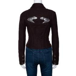 Pre Owned Chloe Vintage Brown Cotton Corset Blazer M