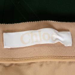 Pre Owned Chloe Forest Green Crepe Flared Skirt M