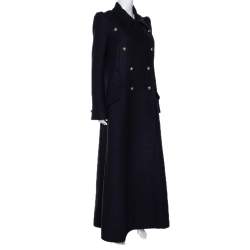 Pre Owned Chloe Black Wool Double Breasted Heavyweight Maxi Coat S
