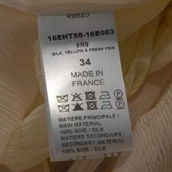 Pre Owned Chloe Cream Silk Crepeon Tasseled Blouse S