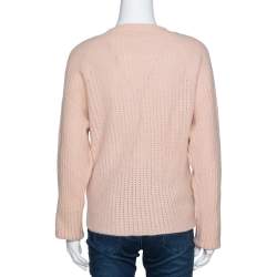 Pre Owned Chloe Peach Angora & Wool Knit Sweater L