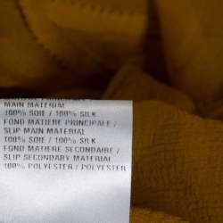 Pre Owned Chloe Mustard Yellow Silk Crepon Ruffled Godet Blouse S 