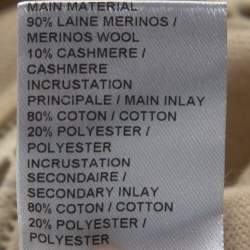 Pre Owned Chloé Beige Cashmere Wool Guipure Detailed Oversized Sweater S