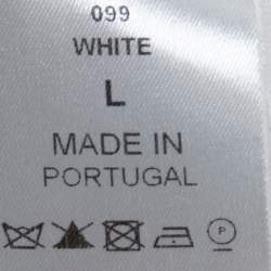 Pre Owned Chloe White Cotton Ruffled Silk Trim Sleeveless Top L