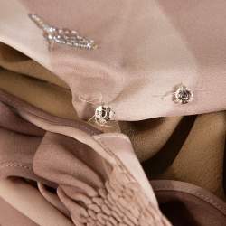 Pre Owned Chloe Vintage Gazelle Ombre Silk Bead Embellished Cowl Neck Dress S