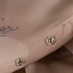 Pre Owned Chloe Vintage Gazelle Ombre Silk Bead Embellished Cowl Neck Dress S