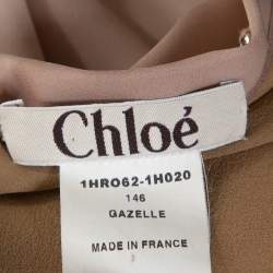 Pre Owned Chloe Vintage Gazelle Ombre Silk Bead Embellished Cowl Neck Dress S
