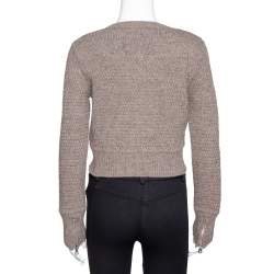 Pre Owned Chloe Nuage Wool Knit Cropped Zip Front Jacket XS