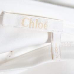 مملوكة مسبقًا Chloe White Cotton Handle With Grace Print T-Shirt S