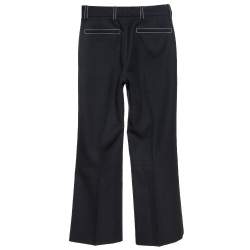 Pre Owned Chloe Black Wool Gabardine Straight Leg Cropped Trousers S 