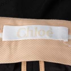 Pre Owned Chloe Black Wool Gabardine Straight Leg Cropped Trousers S 