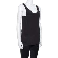 Pre Owned Chloe Black Silk Sleeveless Tank Top S