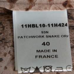 Pre Owned بلوزة كلوي رباط رقبة حرير مطبوع نقشة رقعات الثعبان بني مقاس وسط (ميديوم)