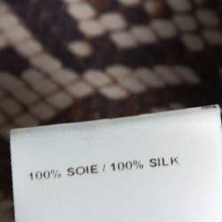 Pre Owned بلوزة كلوي رباط رقبة حرير مطبوع نقشة رقعات الثعبان بني مقاس وسط (ميديوم)