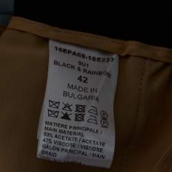 Pre Owned Chloe Black Crepe Rainbow Stripe Detail Trousers L