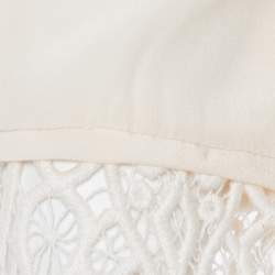 مملوكة مسبقًا قميص كلوي مزين حافة دانتيل و كريب حرير كريمي مقاس صغير (سمول)