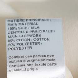 مملوكة مسبقًا قميص كلوي مزين حافة دانتيل و كريب حرير كريمي مقاس صغير (سمول)