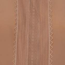 Pre Owned Chloe Brown Silk Lace Trim Button Front Blouse M