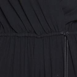 Pre Owned Chloe Black Crepe V Neck Tie Detail Jumpsuit S