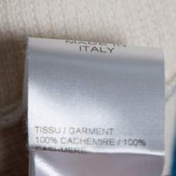 Pre Owned Chloe Cream & Blue Striped Cashmere Wide Sleeve Sweater M