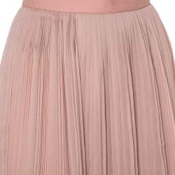 Pre Owned Chloe Pink Silk Chiffon Pleated Midi Skirt S