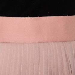 Pre Owned Chloe Pink Silk Chiffon Pleated Midi Skirt S