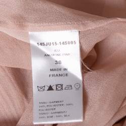 Pre Owned Chloe Pink Silk Chiffon Pleated Midi Skirt S