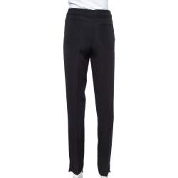 Pre Owned Chloe Black Crepe High Low Hem Tapered Trousers M