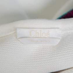 Pre Owned Chloe White Knit Rainbow Stripe Detail Jumper S